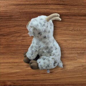 The Petting zoo Eco-Friendly Spotted Goat Plush Stuffed Animal White Grey  12"